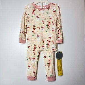 Milkberry Bamboo Santa Reindeer Christmas Pajamas NWT 18M